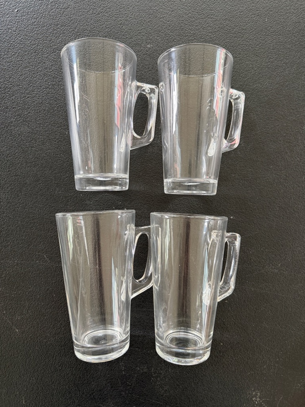 Clear Glass Latte Mugs - Set of 4